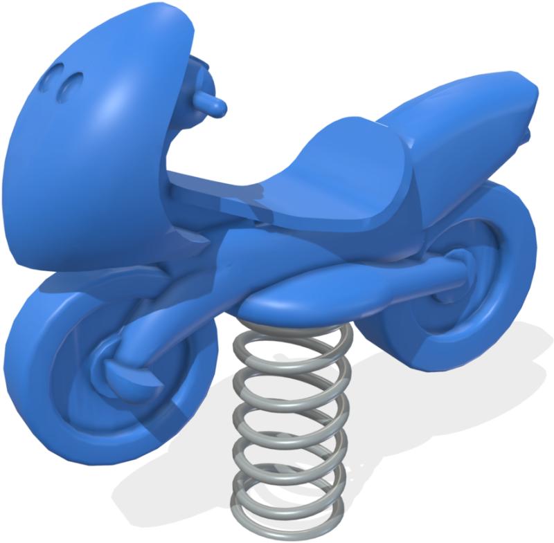 playgrounds spring riders line blue motorbike xum1