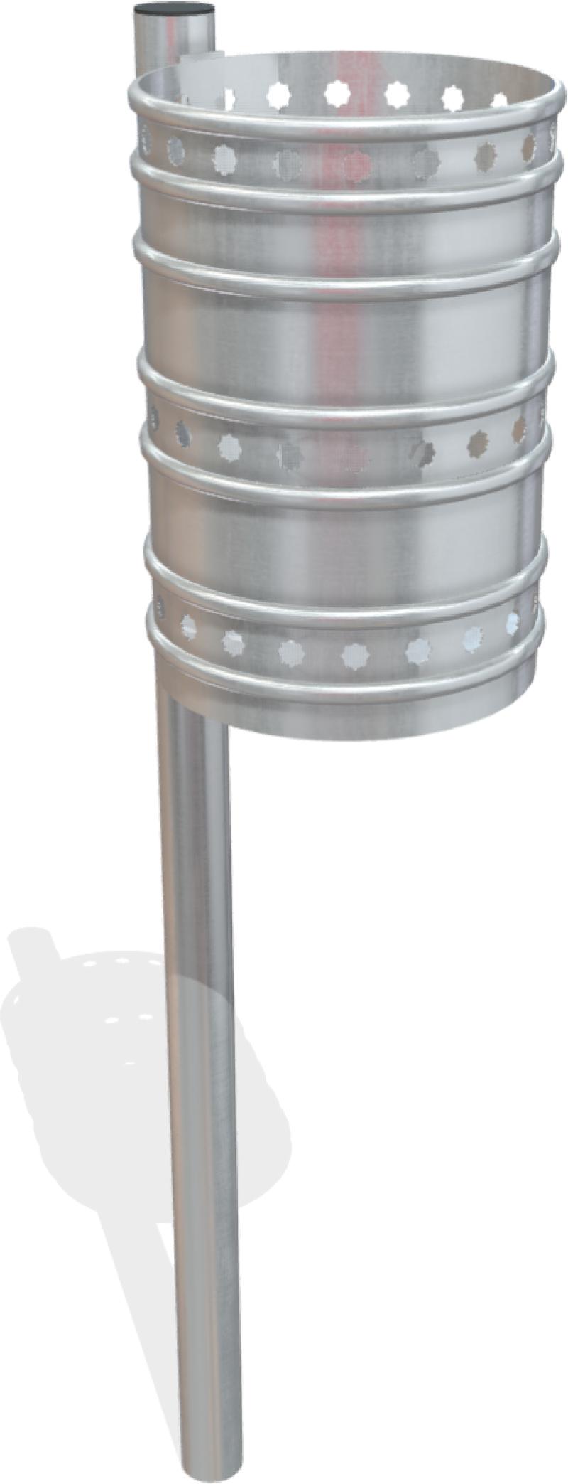 arredo cestini portarifiuti milano 1 con palo cmi1p