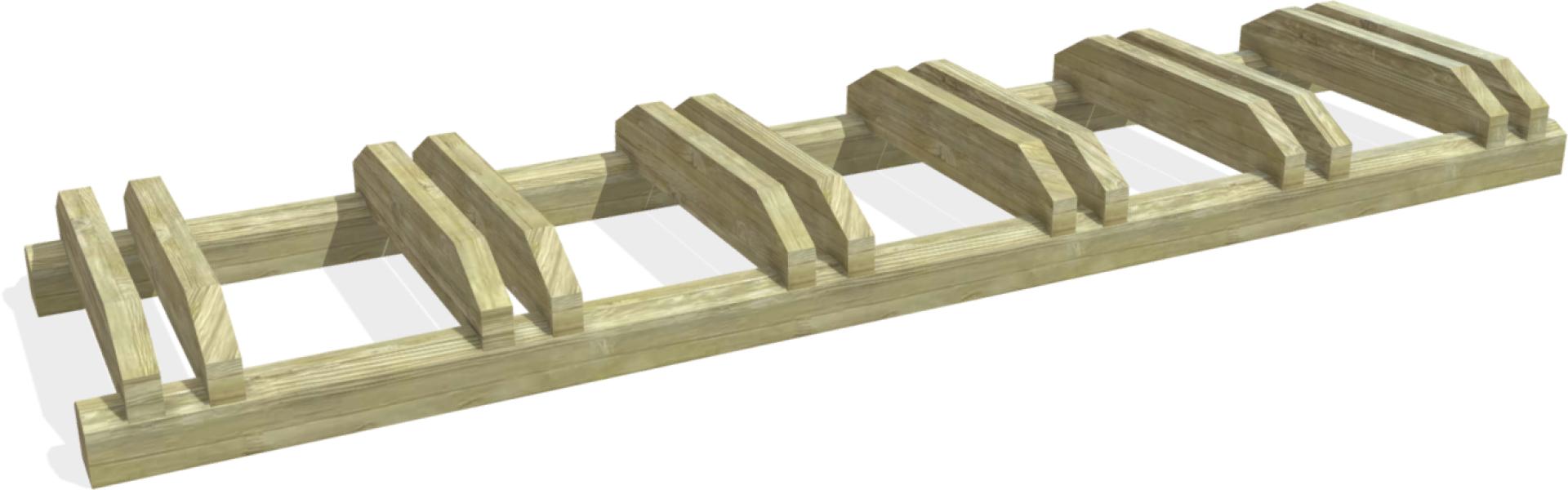 arredo portabici velo in legno 6 posti pb250