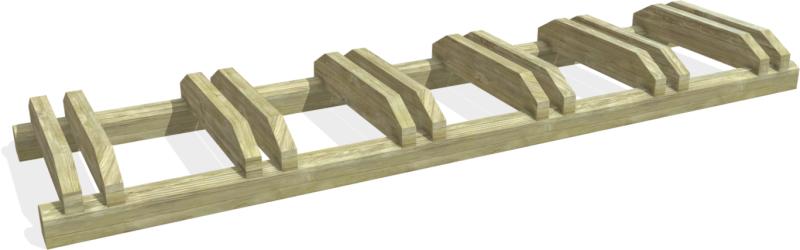 arredo portabici velo in legno 6 posti pb250
