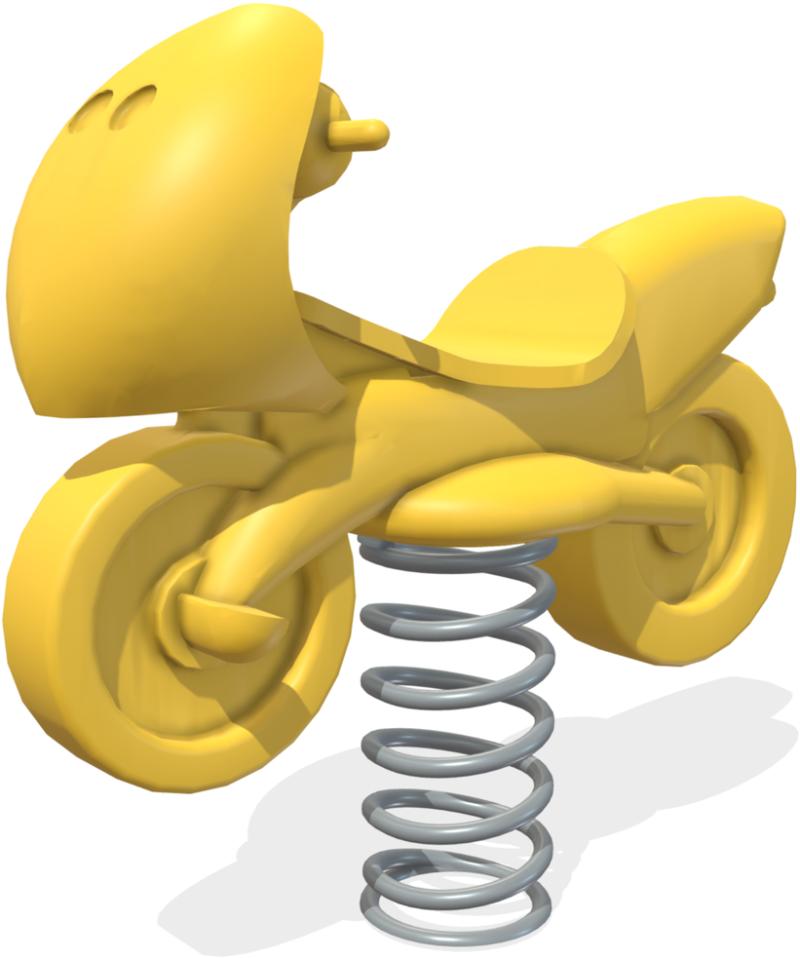 parchi linea giochi a molla moto gialla xum4