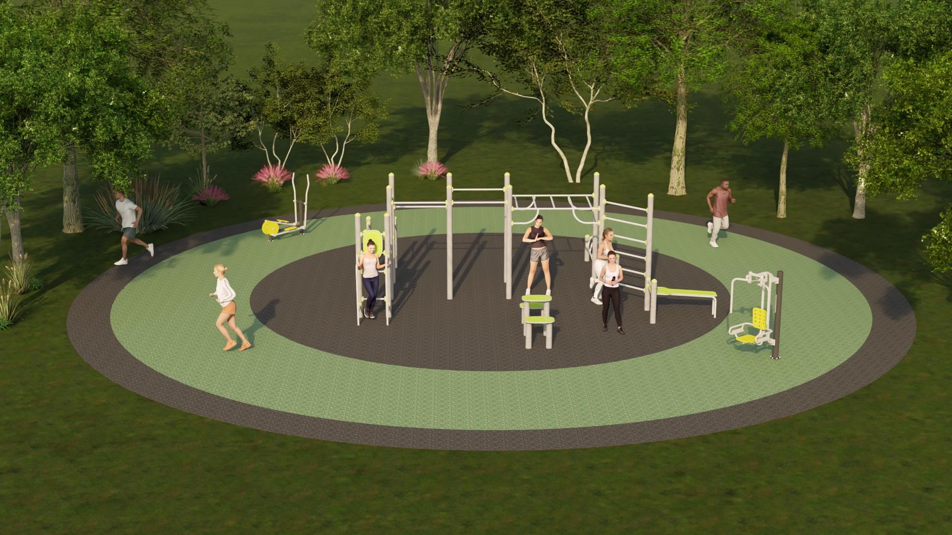 progetti di parchi gioco area dedicata all'outdoor fitness