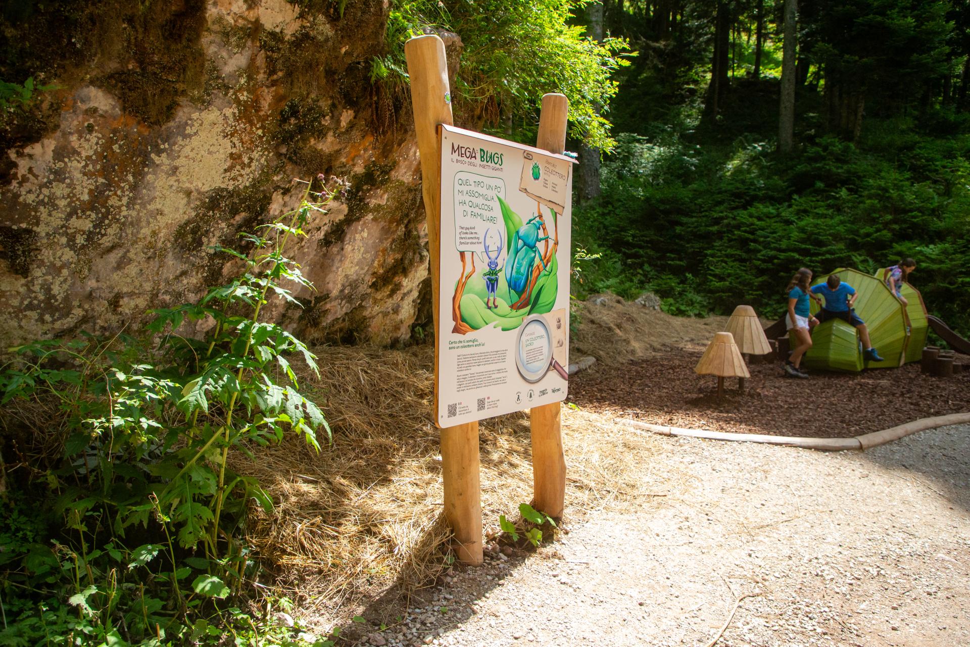 aree ludiche customizzate sentiero tematico mega bugs paganella