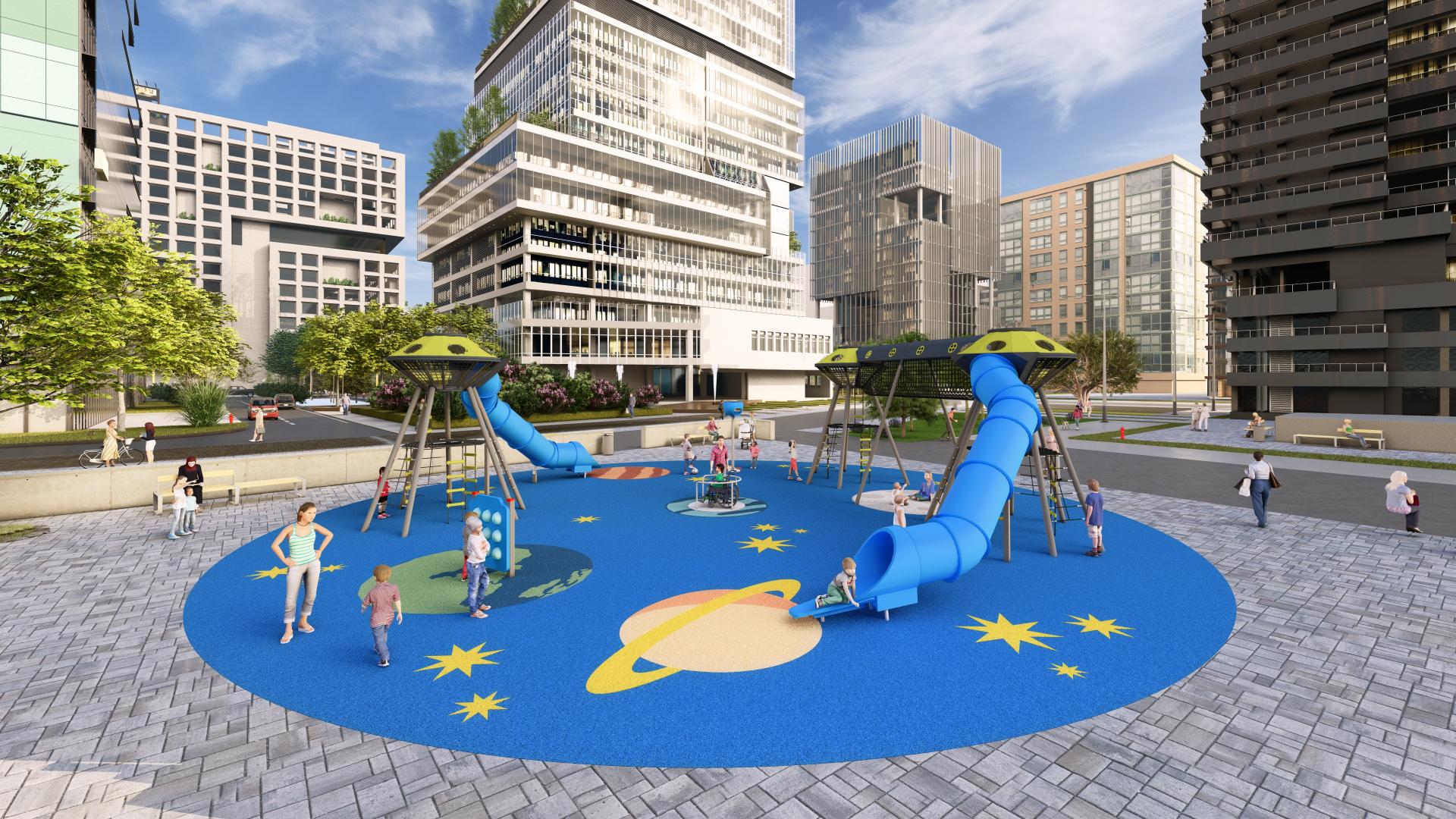 progetti di parchi gioco parco giochi con strutture fantasy e giochi accessibili