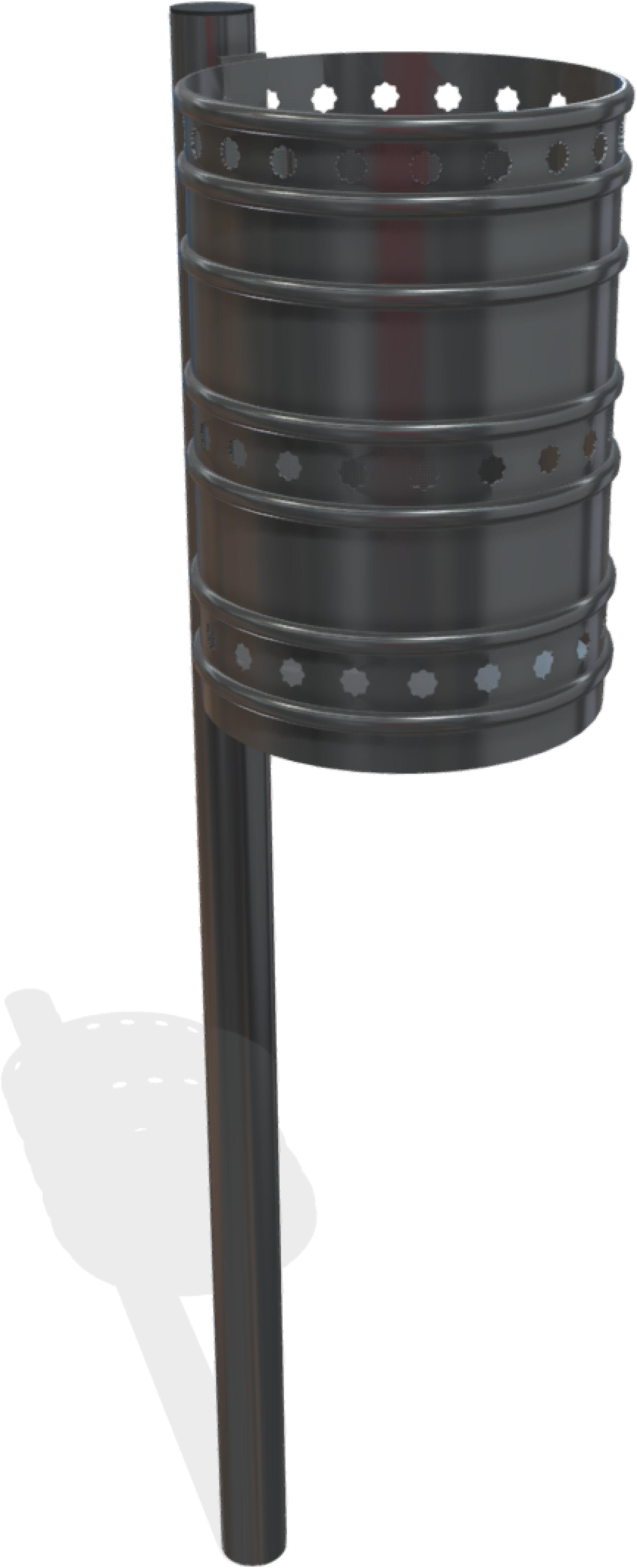 arredo cestini portarifiuti milano 1 nero cmi1pn