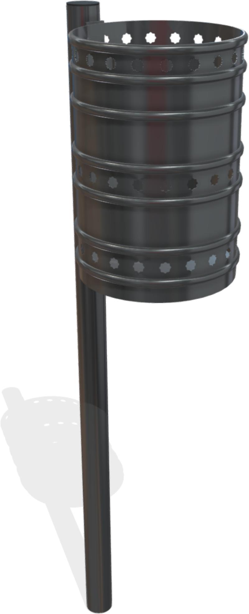 arredo cestini portarifiuti milano 1 nero cmi1pn