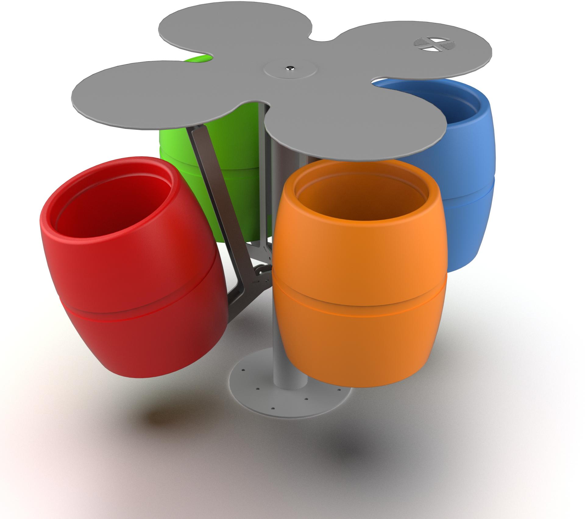 arredo cestini portarifiuti quadrifoglio ct04