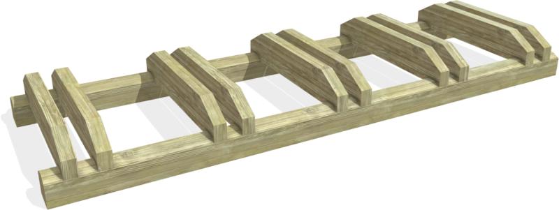 arredo portabici velo in legno 5 posti pb200