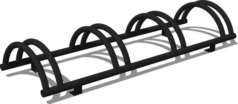 arredo portabici fe 4 posti nero pbf200