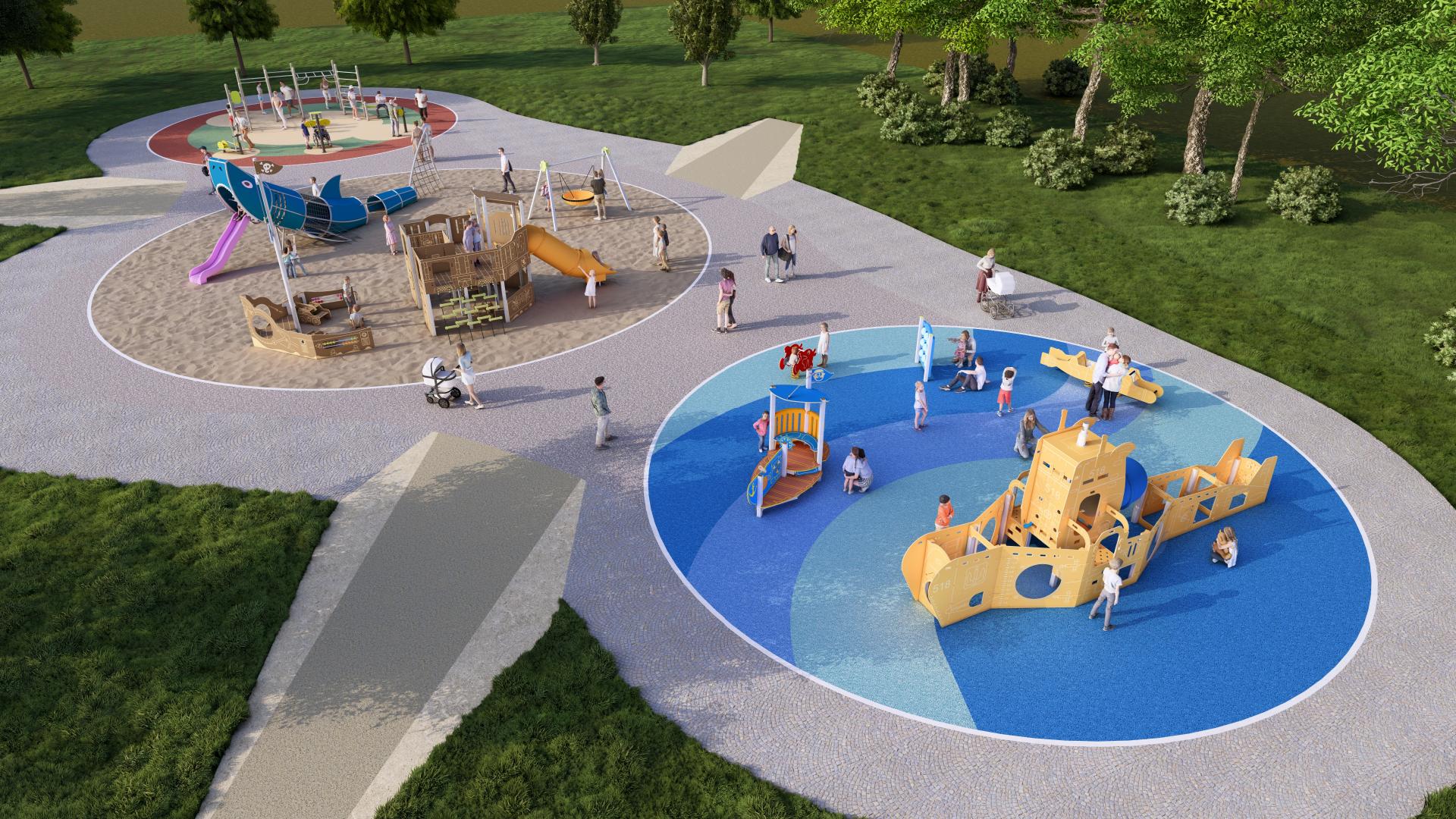 progetti di parchi gioco parco giochi a tema marino accessibile e inclusivo