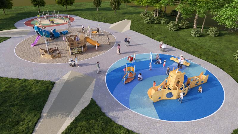 progetti di parchi gioco parco giochi a tema marino accessibile e inclusivo