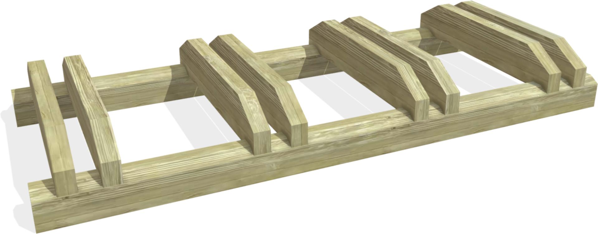 arredo portabici velo in legno 4 posti pb150