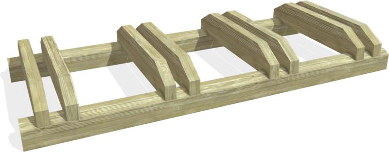 arredo portabici velo in legno 4 posti pb150