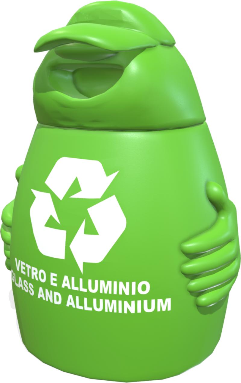 arredo cestini portarifiuti big bobo vetro e alluminio xp54eco v