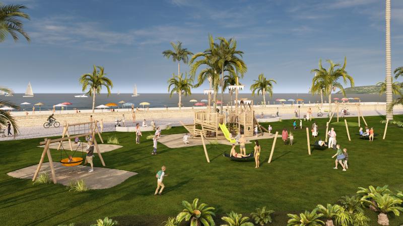 progetti di parchi gioco parco giochi a tema in robinia sul lungomare